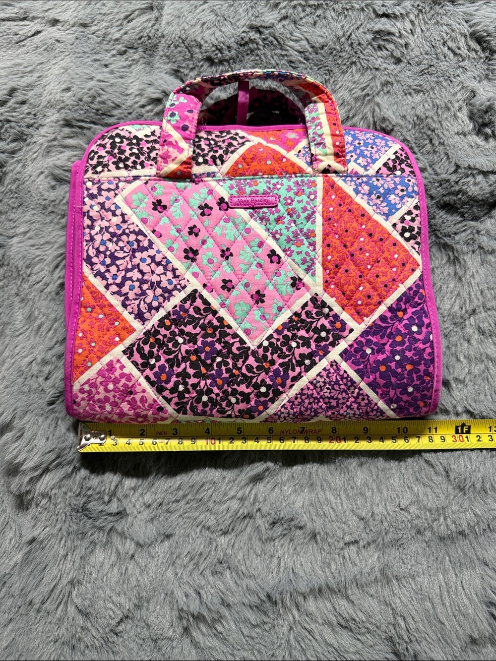 Vera Bradley Quilted Patchwork Cosmetic Case in Pink, Purple, Orange, Mint